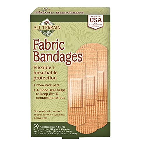 All Terrain Fabric Bandages - Latex-Free, Flexible Protection for Minor Wounds - 30 Count