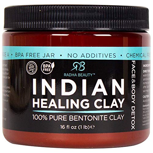 Radha Beauty Face Mask - Deep Pore Cleanser, 100% Natural Bentonite Clay, 1 lb