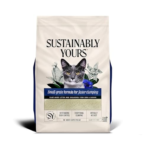 Sustainably Yours Natural Cat Litter - Exceptional Odor Control, Fast Clumping - 13 lbs