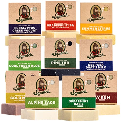Dr. Squatch Men's Soap Set - Nourishing Natural Ingredients, 10 Unique Scents - 10 Bars