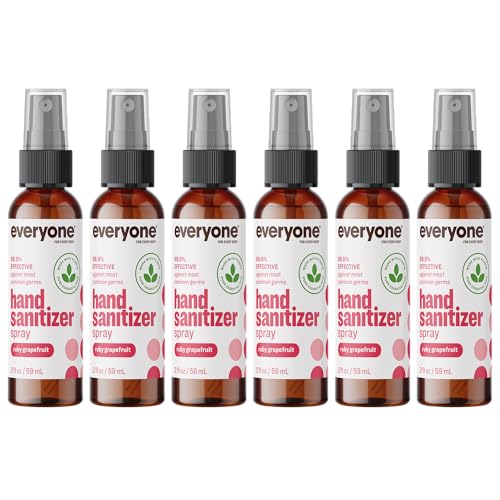 Everyone Hand Sanitizer Spray - 99.9% Effective, EWG Verified, Ruby Grapefruit Scent - 6 Pack, 2oz