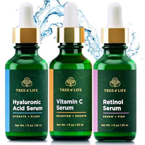 Tree of Life Skin Care Set - Brightening, Firming, Hydrating, Dermatologist Tested - 3x1 Fl Oz