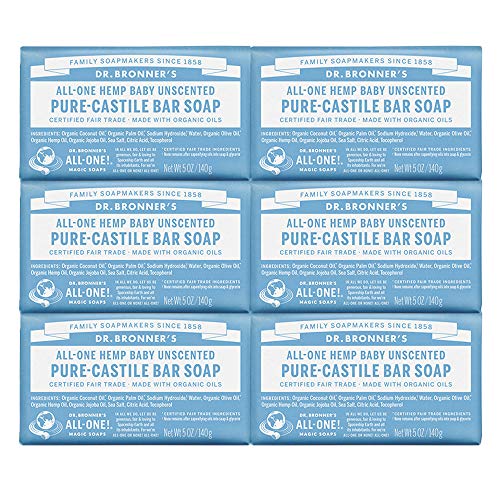 Dr. Bronner's Baby Shampoo & Body Wash - Gentle Organic Oils, Fragrance-Free - 5oz, 6-Pack