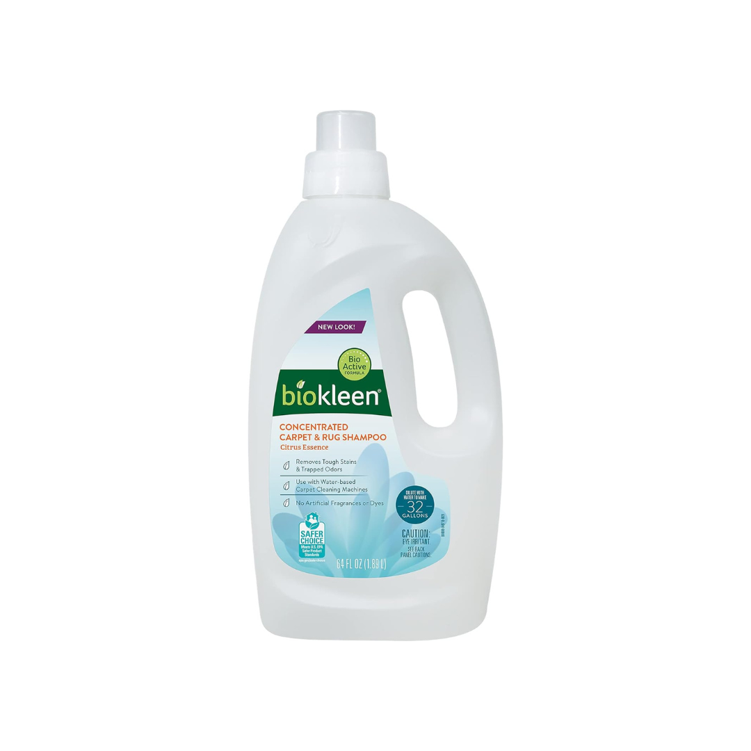 Biokleen Carpet Shampoo - Plant-Based Stain & Odor Remover, Safe for Kids & Pets - 64oz