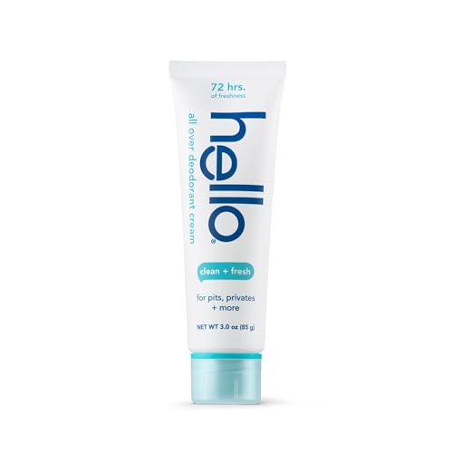 hello Clean & Fresh Deodorant Cream - Aluminum Free, Safe for Sensitive Skin, 3 oz