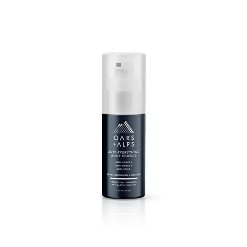 Oars + Alps Body Powder - Sweat Absorbing, Cooling Formula, Aloe & Arrowroot - 1 Fl Oz