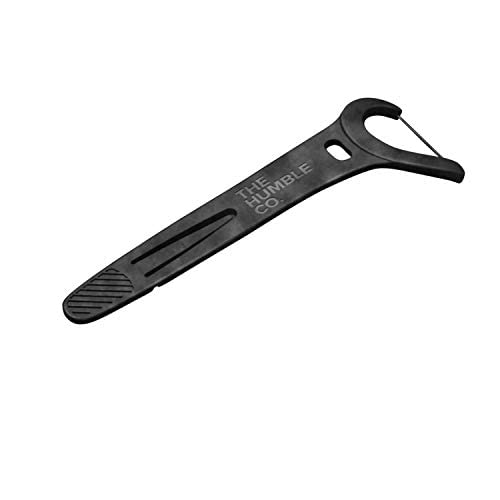 The Humble Co. Floss Picks - Plant-Based, Grip Handle for Dental Hygiene, 200 Count - Charcoal