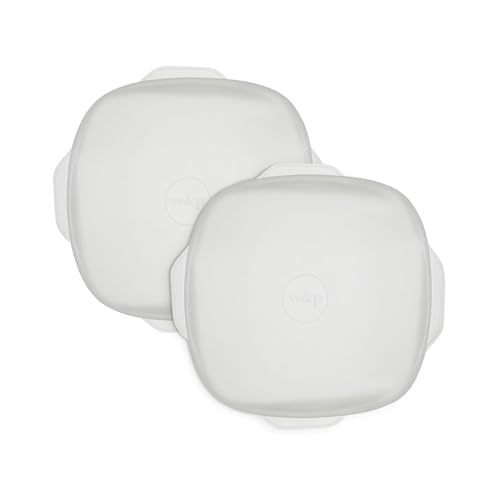 W&P Reusable Silicone Stretch Lids - Airtight Seal, Dishwasher & Microwave Safe - Set of 2, 8x8
