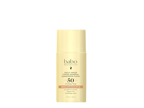Babo Botanicals Mineral Sunscreen SPF50 - Zinc Oxide, Passion Fruit Oil, Fragrance Free - 3oz