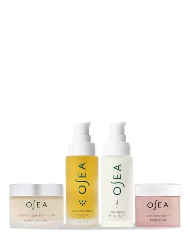 OSEA Body Care Set - Nourishing 4-Piece Kit with Vegan Leather Pouch - Ideal for Gifting