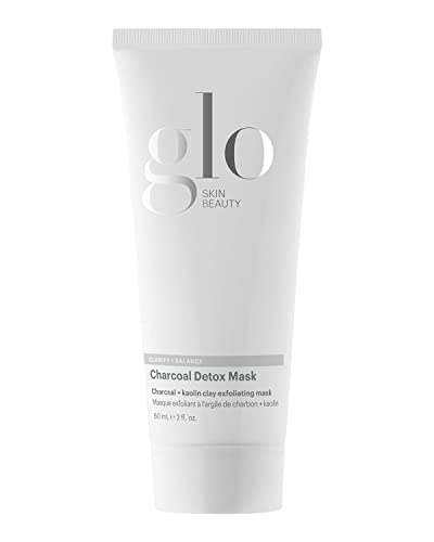 Glo Skin Beauty Charcoal Detox Face Mask - Clears Oil & Impurities, Exfoliating Jojoba Beads - 4oz