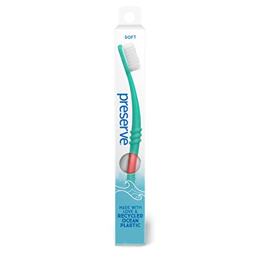 Preserve Adult Toothbrush - Made from Recycled Ocean Plastic, Soft Bristles, Coral - 1 Count