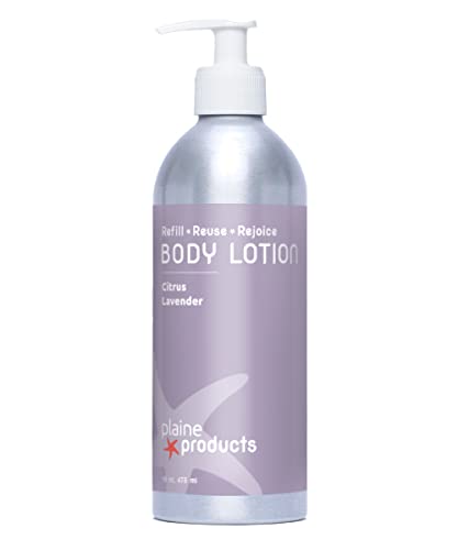 Plaine Products Body Lotion - Hydrating Vegan Formula, Refillable Bottle, Citrus Lavender - 16oz