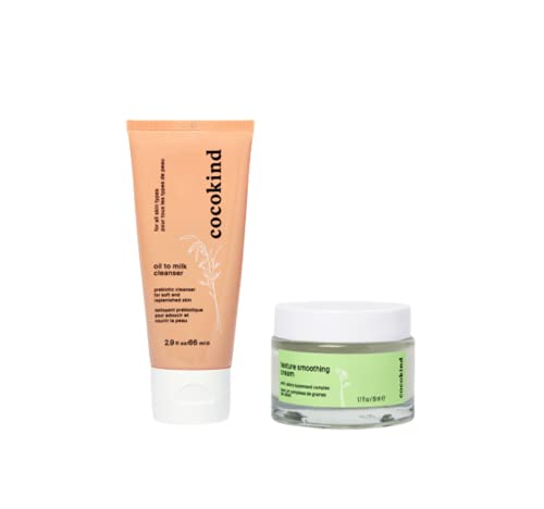 Cocokind Face Moisturizer & Oil Cleanser - Hydrating, Skin Firming, Cruelty-Free - 2 x 4oz