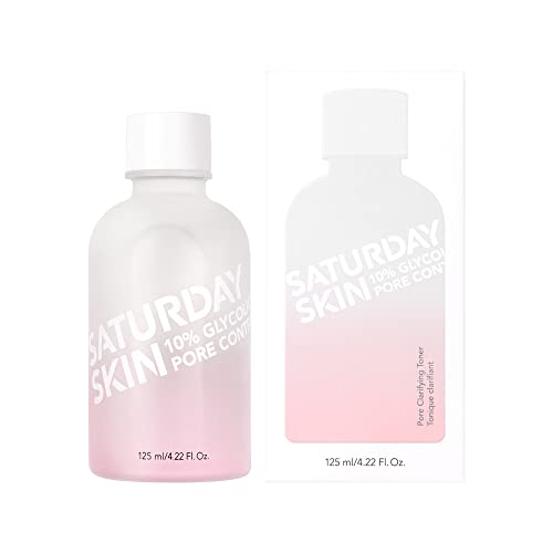 Saturday Skin Pore Clarifying Toner - Minimizes Pores, Hypoallergenic, 10% Glycolic Acid - 5oz