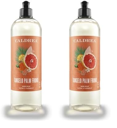 Caldrea Dish Soap - Tough on Grease, Plant-Derived, Rechargeable - Tangelo Palm Frond, 16oz