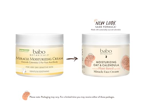 Babo Botanicals Miracle Face Cream - Nourishing for Sensitive Skin, Vegan - 6oz