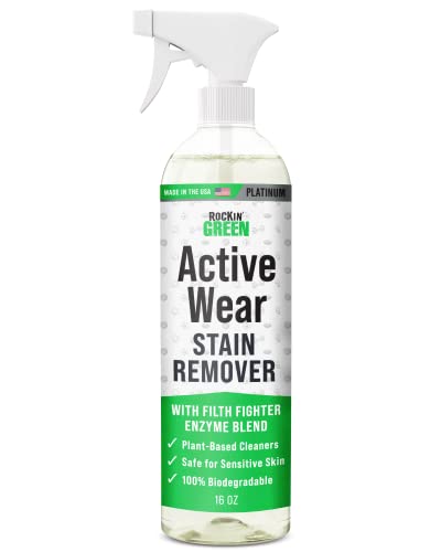 Rockin' Green Stain Remover - Plant-Powered Formula, Odor Eliminator for Activewear - 16 Fl Oz
