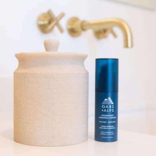 Oars + Alps Face Serum - Reduces Fine Lines, Hydrates with Peptides & Squalane - 0.7 Fl Oz