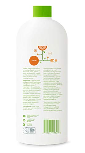 Babyganics Foaming Dish Soap - Plant-Derived Power, Citrus Scent, Non-Irritating - 32 Fl Oz (2 Pack)