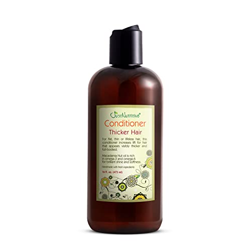 Just Nutritive Thicker Hair Conditioner - Enhances Volume, Nourishes with Natural Oils - 8oz
