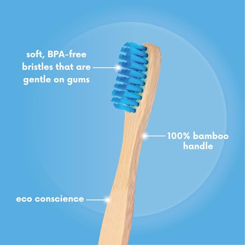 The Humble Co. Bamboo Toothbrushes - Dentist Recommended, BPA-Free Soft Bristles, 5-Pack