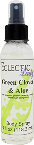 Green Clover and Aloe Body Mist - Hydrating, Paraben-Free Formula with Floral Citrus Aroma - 4oz
