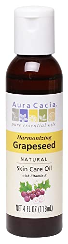 Aura Cacia Grapeseed Carrier Oil - Lightweight & Versatile for All Skin Types - 118ml