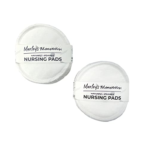 Marley's Monsters Reusable Nursing Pads - Soft & Absorbent, Washable - 6 Pairs, Made in USA