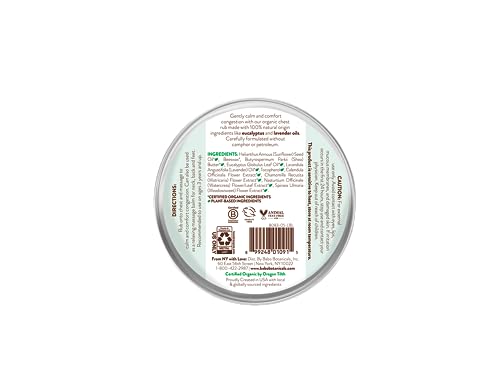 Babo Botanicals Eucalyptus Chest Rub - USDA Organic, Calming Relief for Sensitive Skin - 3oz