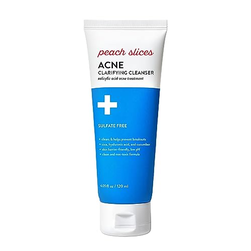 Peach Slices Facial Cleanser - Clears Acne, Hydrates & Calms with 2% Salicylic Acid - 4oz