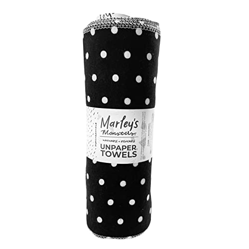 Marley's Monsters UNpaper Towels - Reusable Cotton, Superior Absorbency, 24 Count Roll