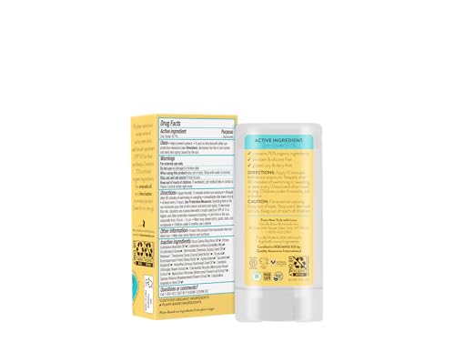 Babo Botanicals SPF 50 Stick Sunscreen - 70% Organic, Zinc-Based, Fragrance-Free - 0.6oz