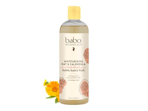 Babo Botanicals 2-in-1 Bubble Bath & Wash - Nourishing for Sensitive Skin, Vegan - 15 oz