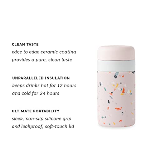 W&P Porter Insulated Bottle - Pure Ceramic Coating, Leakproof, 12oz, Blush Terrazzo