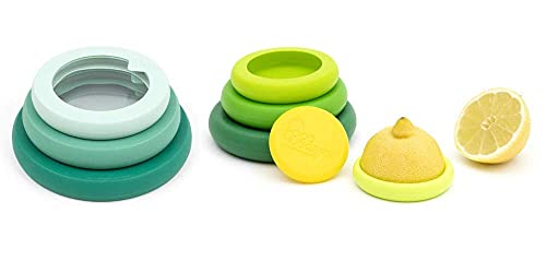 Food Huggers Food Storage Set - Versatile Silicone Lids & Savers, Dishwasher Safe, 8 Pieces