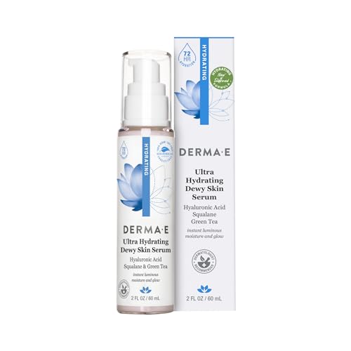 DERMA E Face Serum - Deeply Hydrating, Anti-Aging Squalane & Ceramides - 2 FL Oz