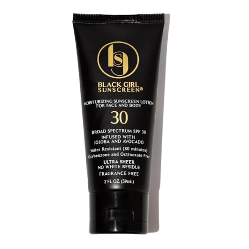 BLACK GIRL SUNSCREEN - Moisturizing SPF 30 for Melanin Rich Skin, No White Residue - 2 Fl. Oz.