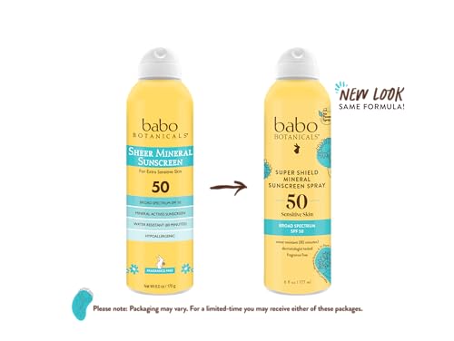 Babo Botanicals Mineral Sunscreen Spray SPF 50 - Zinc & Titanium Dioxide, Fragrance-Free - 6oz