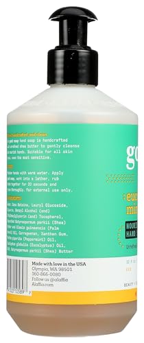 ALAFFIA Eucalyptus Mint Hand Soap - No Animal Testing, Organic Certified - 12oz