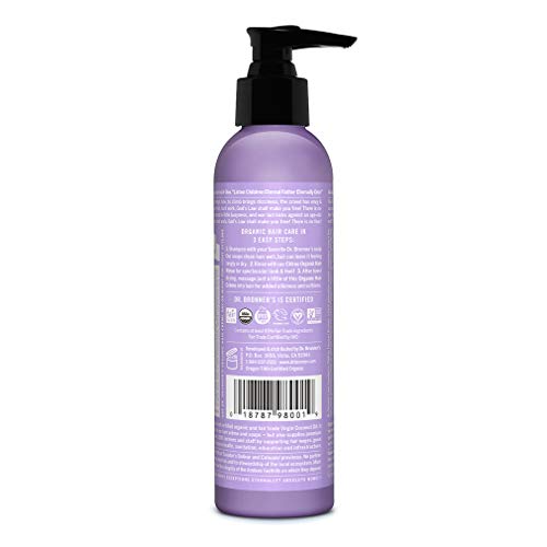 Dr. Bronner's Organic Hair Crème - Nourishing Leave-In Conditioner, Lavender Coconut - 6oz, 2-Pack