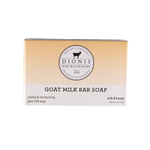 Dionis Goat Milk Bar Soap - Moisturizes & Restores, Nourishing Milk & Honey Scent - 6oz