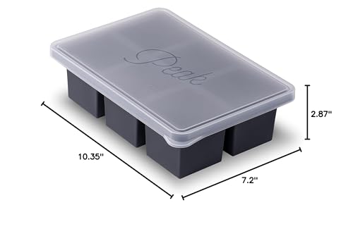 W&P Cup Cubes Food Storage Container - Perfect 1-Cup Portions, Labeling Lid - Charcoal