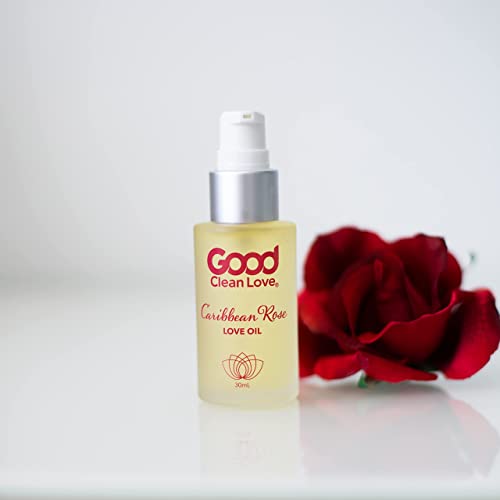 Good Clean Love Body Oil - Natural Aphrodisiac, Intimate Massage Oil, Exotic Rose Scent - 30mL
