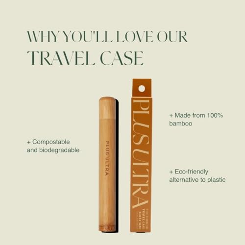 Plus Ultra Bamboo Travel Case - Protects Toothbrush, Moisture-Reducing, 100% Bamboo