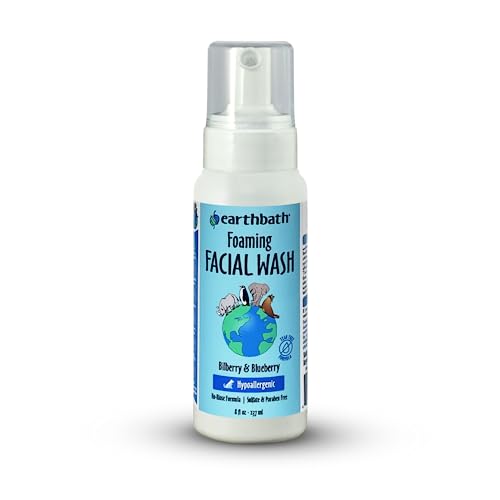 earthbath Dog Shampoo - Tear-Free, Hypoallergenic Facial Wash with Bilberry & Blueberry - 8 Oz