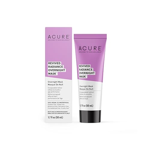 Acure Revived Radiance Overnight Face Mask - Reduces Fine Lines & Restores Skin Glow - 1.7oz