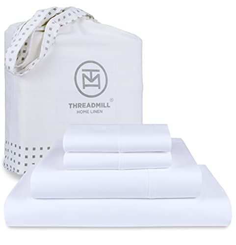 Threadmill Supima Bed Sheet Set - Luxurious Softness, OEKO-TEX Certified - Cal King, 6-Piece