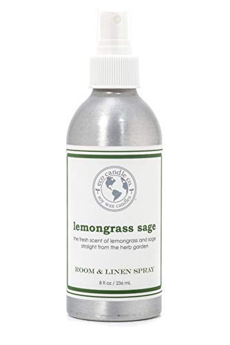Eco Candle Co. Room & Linen Spray - Fresh Lemongrass Sage, All Natural Ingredients - 8 oz