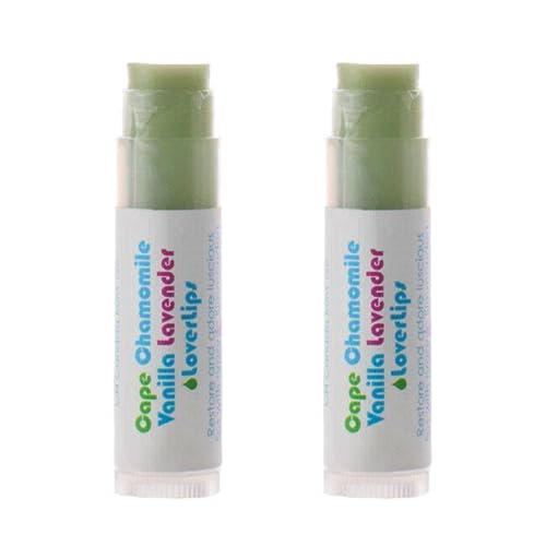 Living Libations Lip Balm - Nourishing Vanilla Chamomile, Wildcrafted Oils - 2-Pack